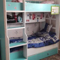 تخت دو طبقه چوبی|تخت و سرویس خواب|دزفول, |دیوار