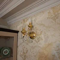 لوستر برنجی ۶ شاخه ۱۲ شعله|لوستر و چراغ آویز|ری, شهید غیوری (ابن باویه)|دیوار