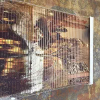 پرده زبرا طرح دار کاملا نو