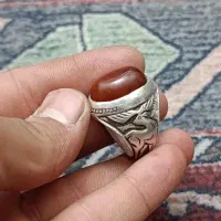 انگشتر دستساز قدیمی قلمزنی استاد اسماعیل جنگی