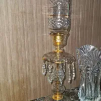 یک شمعدان لاله و یک گلدان کریستال|کلکسیون اشیاء عتیقه|تهران, زرگنده|دیوار