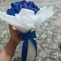 دست گل ربانی ابی کهکشانی|گل مصنوعی|کرمان, |دیوار