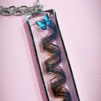 گردنبند عکس حرارتی تسبیح مو ست کاپل آویز رزین هدیه