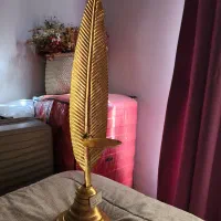 یک آباژور و یک جاشمعی دکوری طلایی|چراغ خواب و آباژور|تهران, ایوانک|دیوار