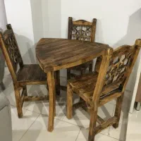 میز ناهارخوری تمام چوب سه نفره