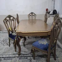 میز ناهار خوری ۶ نفره سالم وتمیز در حد نو|میز و صندلی غذاخوری|زرقان, |دیوار