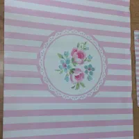 قالیچه و پادری پینترستی صورتی سفید نو و پا نخورده