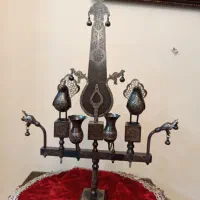 عتیقه علامت علم فولادی مشبک نقره کوب کارشده