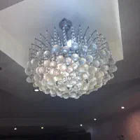 لوستر کریستالی همراه با ۲عدد لوستر دیواری