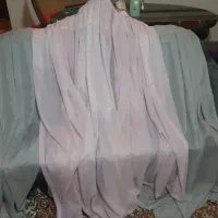 پرده حریر طوسی صورتی