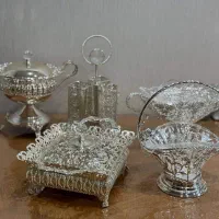 ظروف جهیزیه عروس سیلور طرح نقره|ظروف سرو و پذیرایی|لار, |دیوار