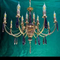 لوستراسکای سنگی علیجانی9+7شعله برنج قلاف سرپیچuk99|لوستر و چراغ آویز|تهران, نعمت‌آباد|دیوار