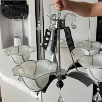 لوستر ۵ شاخه حباب و کریستال