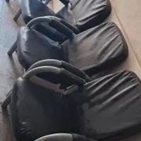 صندلی چرم اداری و میز چوبی چوب گردو
