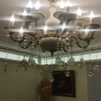 لوستر برنجی ۸ شاخه ۱۶ شعله|لوستر و چراغ آویز|تبریز, |دیوار