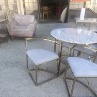 میز نهارخوری فلزی وچوبی|میز و صندلی غذاخوری|ایلام, |دیوار