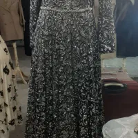 پیراهن مجلسی نقره ای سایز۵۰