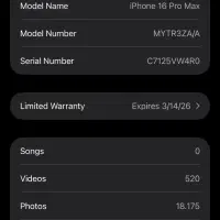 ایفون16 پرو مکس ۵۱۲ گیگ دو سیم رجیستر zaa|موبایل|تهران, شکیبا|دیوار