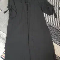 مانتو مشکی راه راه درحدنو