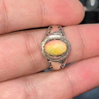 انگشتر نقره سنگ اوپال اصل