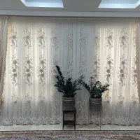 پرده بسیار شیک و زیبا به همراه دو دکور