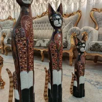 مجسمه چوبی گربه های ملوس