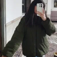 کاپشن زنانه شیک و تمیز سبز زیتونی