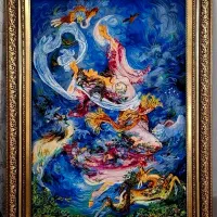 تابلوفرش دست بافت(شکوفه های صبحگاهی استاد فرشچیان)