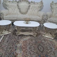 میزجلو مبلی و عسلی تمام چوب سفیدرنگ