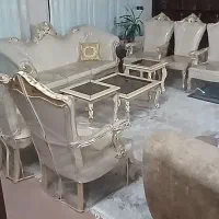 مبل سلطنتی ۹ نقره با ۳ تا میز به همراه کاور در حد|مبلمان خانگی و میز عسلی|اصفهان, شاهزید|دیوار
