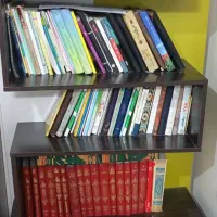 کتابخانه تر وتمیز  ومحکم با رنگ جذاب|کتابخانه، شلف، قفسه‌های دیواری|قم, انسجام|دیوار