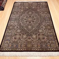 قالیچه ۳ متری تمام ابریشم قم ۸۰ رج کامل