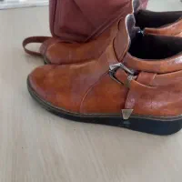 پوتین چرم وکیف عسلی