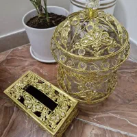سطل و جای دستمال کاغذی فلزی