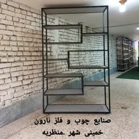 اسکلت فلزی قفسه کتابخانه ویترین دکور فلز و چوبی|دفتر کار|اصفهان, دانشگاه اصفهان|دیوار