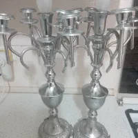 شمعدان عتیقه نقره ای