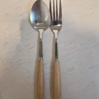 قاشق و چنگال دسته چوبی/ بامبو
