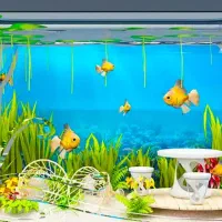 فروش  آکواریوم باماهی وکل وسایل تزیینی