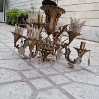 لوستر برنجی ۴ شاخه با ۸ شعله|لوستر و چراغ آویز|تهران, تهرانپارس شرقی|دیوار