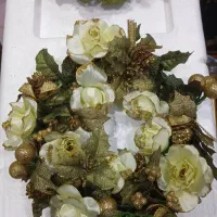 حلقه گل نقره ای و طلایی زیبا|گل مصنوعی|تهران, قلهک|دیوار