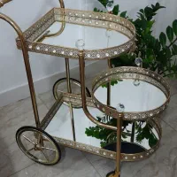 میز بار لوکس طلایی (مدل خاص نگین‌دار و کریستالی)
