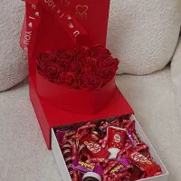 باکس گل و شکلات ولنتاین ( ارسال رایگان )