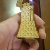 فندک رومیزی قدیمی دانهیل روکش طلای ۲۴ عیار آنتیک