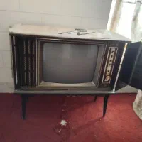 تلویزیون کمدی چوبی قدیمی پایه دار