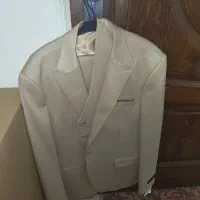 کت شلوار + کراوات + کمربند + کیف پول مردانه/ نو