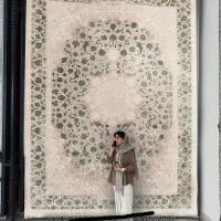 فرش سبز کرم باشکوه ۱۲۰۰شانه جدید