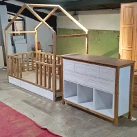 سرویس کامل تمام چوب منتسوری|تخت و سرویس خواب|پردیس, شهرک صنعتی خرمدشت فاز ۷|دیوار