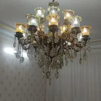 لوستر برنزی سیاه قلم|لوستر و چراغ آویز|قم, پردیسان|دیوار