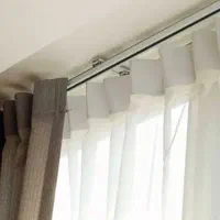 چوب پرده ریلی نخ دار و ساده