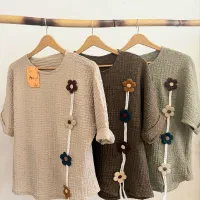 لباس ست زنانه ست تیشرت کراپ شومیز